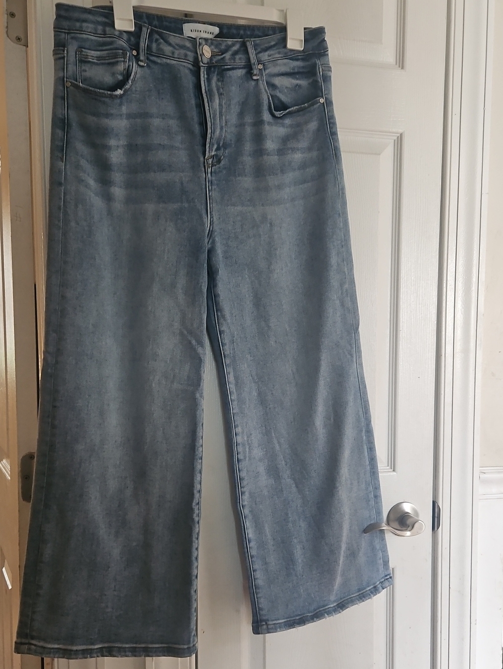 High-Rise Light Blue Wide-Leg Jeans for Women